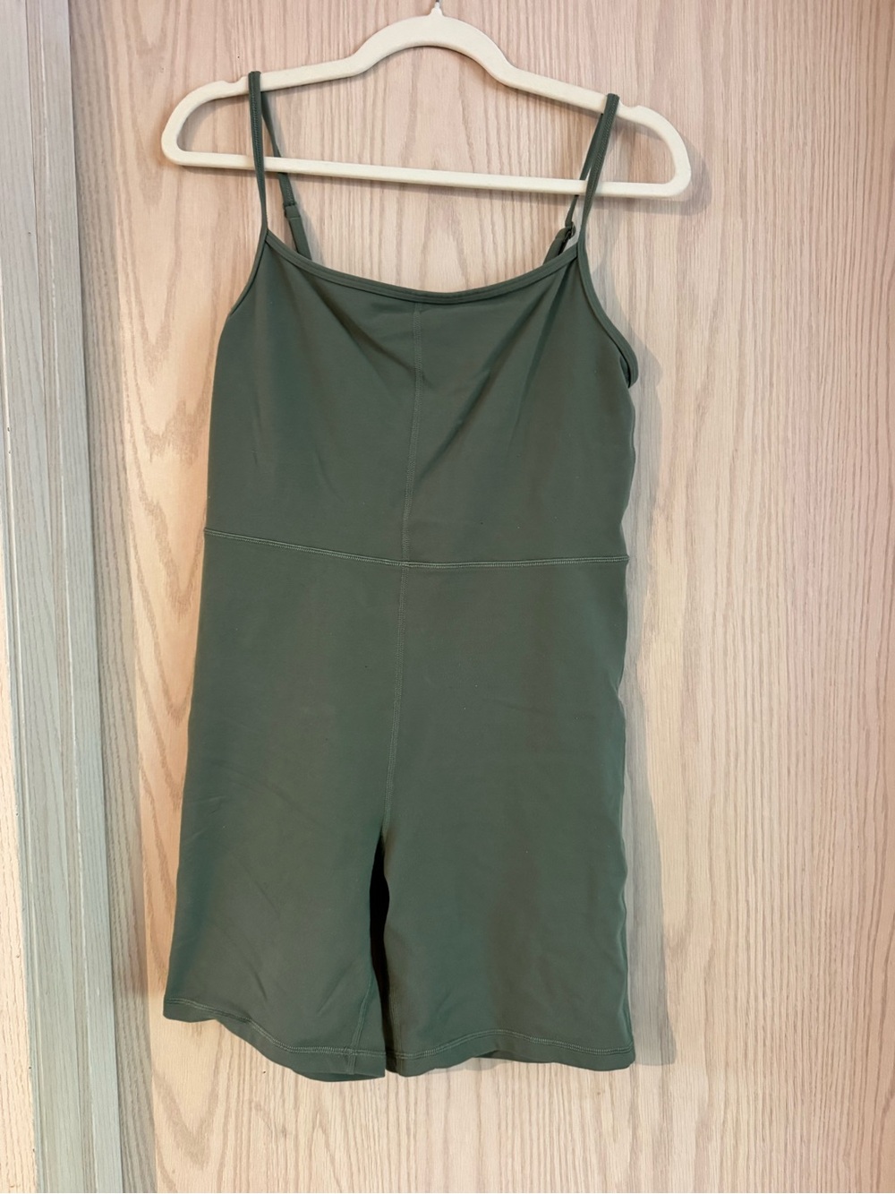Aritzia Olive Green Spaghetti-Strap Romper